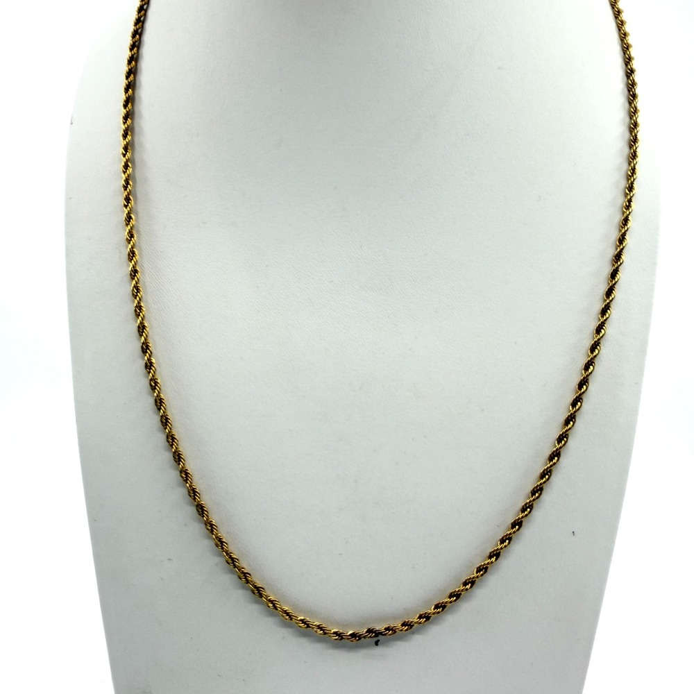 Vintage Gold Tone Classic Rope Chain Layering Statement Necklace 20 Inch Lobster
